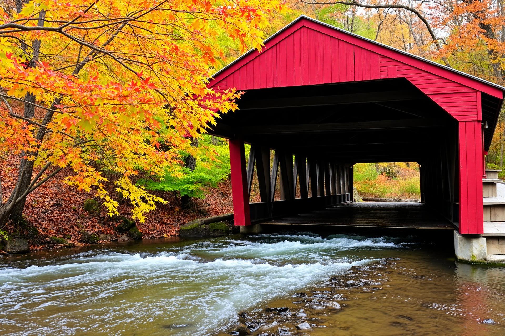 Historic covered bridge, Rural West Virginia